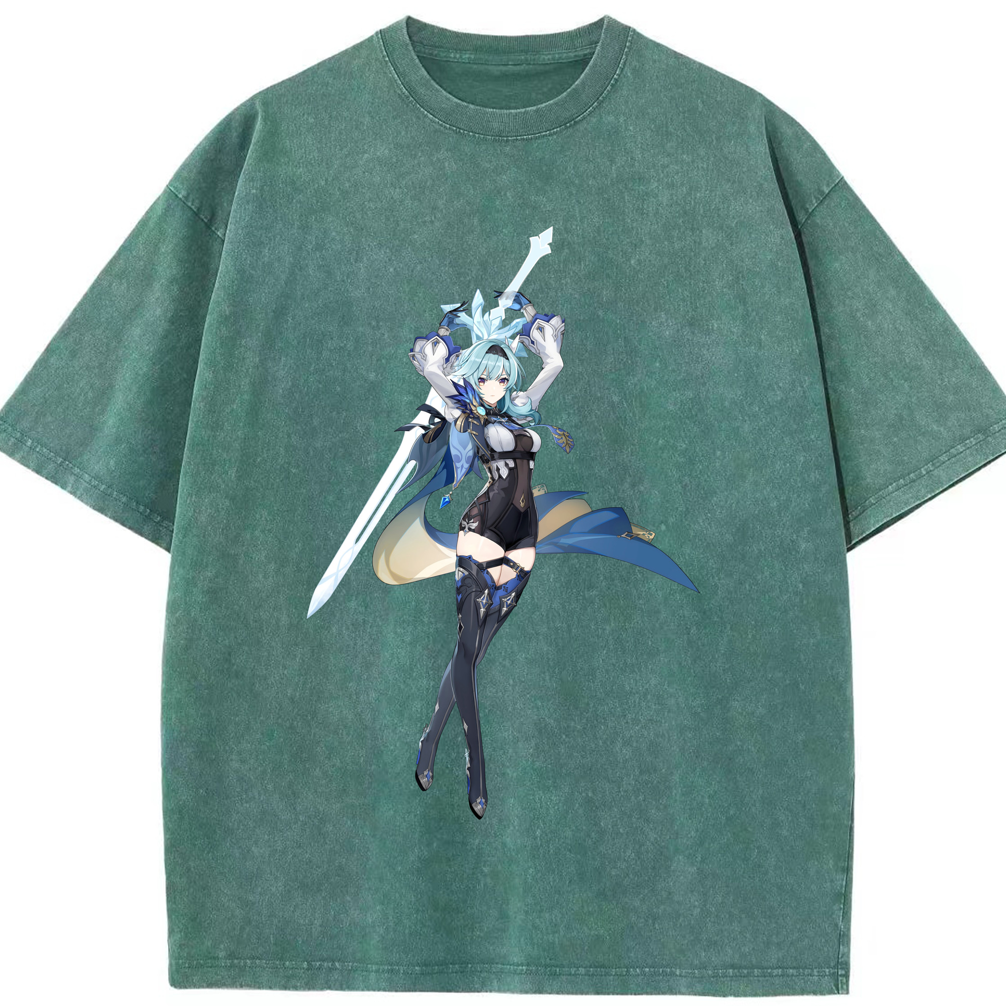 げんし神 优菈 ゆうら genshin Yūra 綿100% ヴィンテージ風 半袖Tシャツ（フロントプリント）